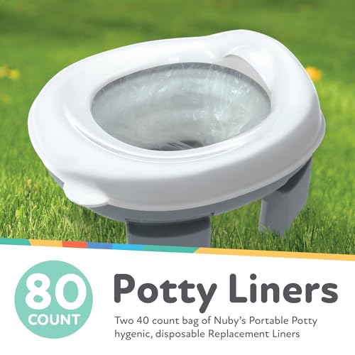 Nuby Portable Potty Replacement Liners - Disposable Potty Liners - Toddler Potty Training Essentials - 80 Count - style: Potty Replacement Liners (Pack of 80)