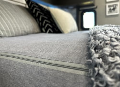 Eazy Sheetz®: Fitted Sheets That Won't Pop Off | Zipper Sheets, Stay-On Sheets, Fitted Zipper Sheets, Zip On Sheet Design (Gray) Crisp Cotton - Twin 38X75X10 Regular (9-11 inch Depth) TWR10G - color: Gray (Crisp Cotton), size: Twin 38X75X10 Regular (9-11