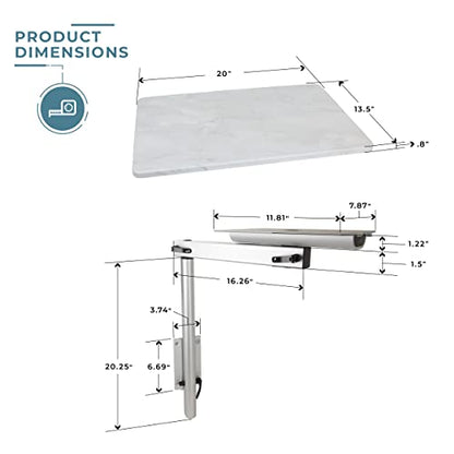 Manufacturers' Select ITC RV Side Table with MOD Table Leg System (Roman Marble Table Top w/Silver Table Leg) - color: Roman Marble Table Top W/ Silver Table Leg