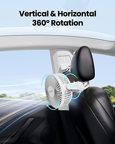 Gaiatop Mini Portable Stroller Fan, Battery Operated Small Clip on, Detachable 3 Speed Rechargeable, 360° Rotate Flexible Tripod Better Cooling for Car Seat Crib Treadmill Travel White - color: white