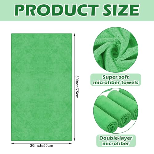 SmoothNovelty 10 Pcs Extra Large Microfiber Cloth 30" x 20" Large Floor Microfiber Towel Reusable Washable Free Lint Free Cloth Rag for Squeegee Mop Floor Window Housekeeping (Green) - color: Green
