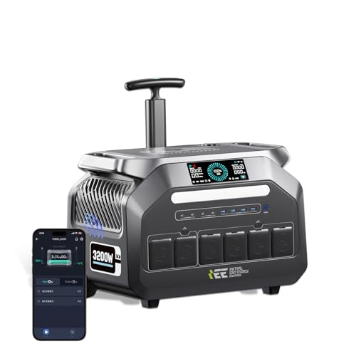 IEE 3200W Portable Power Station, 2048Wh Solar Generator 1800W AC Charging & 1000W Solar Charging LiFePO4 Battery Generator for Home Backup, Camping, RV, Emergencies