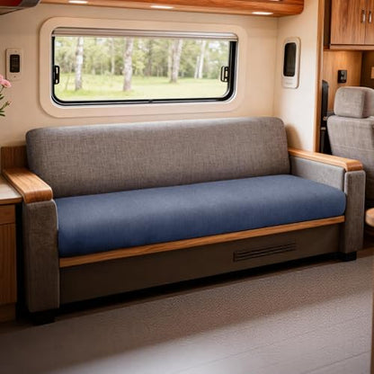 Waterproof RV Dinette Cushion Covers - Stretch Fabric Camper Seat Slipcover Replacement, Washable RV Couch Cover Designed for Camper Car Bench (Sofa 1 Bench Cover, Blue Grey) - color: Blue Grey, size: Sofa 1 Bench Cover