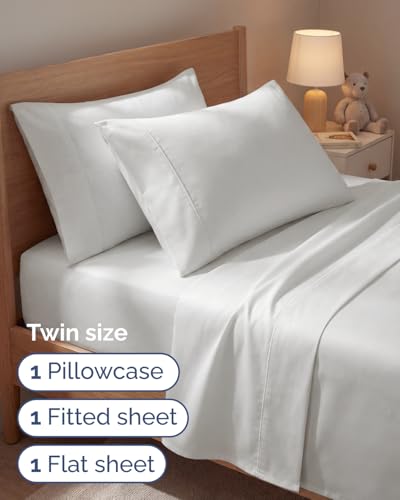 Twin 4 Piece Sheet Set - Comfy Breathable & Cooling - Ultra Soft Hotel Luxury Bedding Set w/ 8-16 Inch Deep Pockets - 1 Flat & 1 Fitted Sheet & 2 Pillowcases - Wrinkle Free & Easy Care - Antique White - color: 02 - Antique White, size: Twin