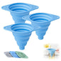 Kitchen Funnel Set 3 Pack, Collapsible Silicone Funnels for Filling Water Bottles & Small Bottles | Food-Grade, Easy Clean & Space-Saving (Blue) - color: blue