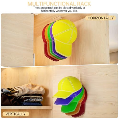 PAVSTINE Acrylic Hat Hook for Wall, 2 Pack Hat Organizer for Baseball Cap, No Drilling Strong Adhesive Hat Rack, Multi-Purpose Sticky Hat Storage Hat Hangers for Wall, Door, Closet, Display, Clear