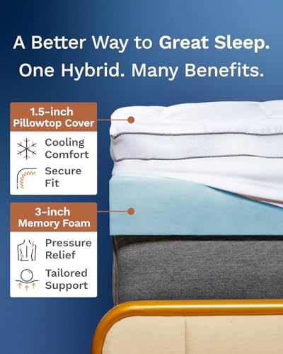 ViscoSoft 4 Inch Pillow Top Memory Foam Mattress Topper Twin XL - Cooling CertiPur-US Certified - Extra Long Hybrid Lux Dual Layer Mattress Pad - Perfect for College Dorms - size: Twin XL, style: 4 Inch