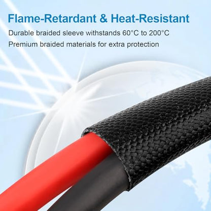 XRDS -RF Solar Cable 40FT, 8AWG Solar Extension Cable with Male & Female Solar Connectors, Flame-Retardant Protective Sleeving Solar Panel Cable, Weatherproof PV Wire for Solar Panel Connection - size: 8AWG 40FT
