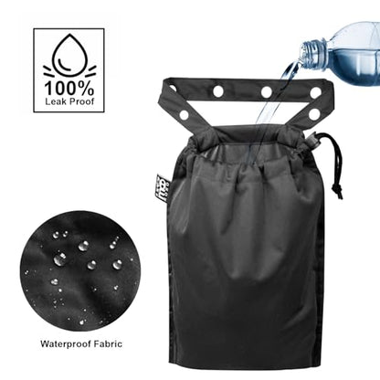 Cute Hanging Car Trash Garbage Bag 100% Leakproof Waterproof Multipurpose for Car Back Front Seat Console with Hanging Strap (Black) - color: Black