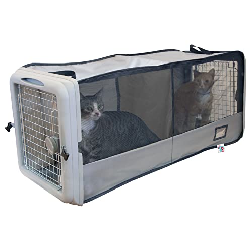 Sport Pet Car Seat Pet Crate with Divider - color: Medium Pop-Up Crate w/ Divider (Tan)