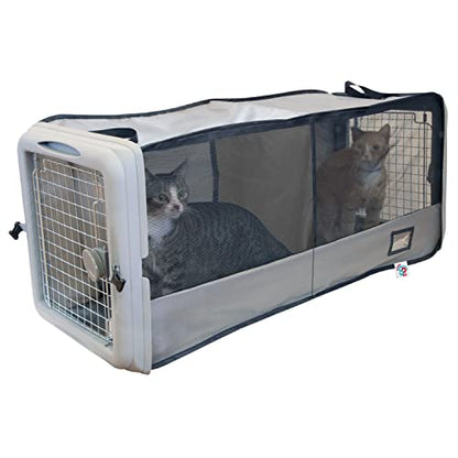 Sport Pet Car Seat Pet Crate with Divider - color: Medium Pop-Up Crate w/ Divider (Tan)