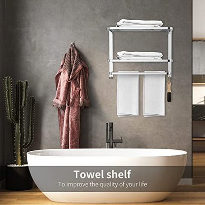 CAXIMSY 22.8Inch Towel Rack for Bathroom and Lavatory Towel Hanger with Wall Mount Towel Bars 304 Stainless Steel No Drill (Collapsible Towel Rack) - color: Collapsible Towel Rack