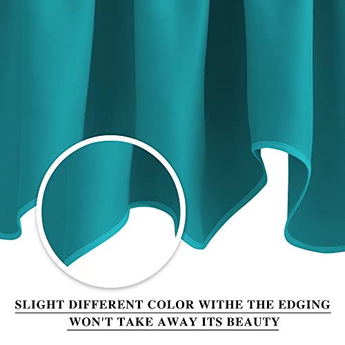 NICETOWN Blackout Valances Scalloped Tier Drape - 42 inches by 18 inches Energy Efficient Rod Pocket Valance Window Treatment Tier Curtain for Camper RV/Bedroom, Peacock Teal, 1 Piece - color: Peacock Teal, size: 42"W x 18"L (Pack of 2)