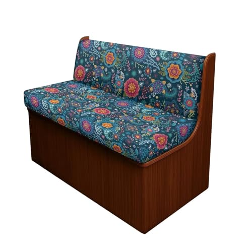 Rv Bench Seat Covers for Dinette - Rv Couch Cover Replacement for Rv Camper Dark Blue Bohemia Flower Rv Accessories Rv Replacement Furniture Sofa Chair Cover - color: Dark Blue Bohemia Flower