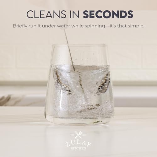 Zulay Kitchen Powerful Milk Frother Wand - Handheld Stainless Steel - Battery Operated Drink Mixer for Coffee, Lattes, Cappuccino, Matcha - Froth Mate Frother Gift - Crisp Mint - color: Crisp Mint, size: Classic Froth Mate