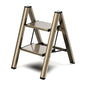2 Step Ladder, Folding Step Stool with Wider Pedal, Anti-Slip Feet & Non Slip Stripes, Aluminum Sturdy Material, 300Lbs Capacity, Elegant Look of Champagne Gold Better Matches Your Home - color: Champagne Gold, size: 2 Step
