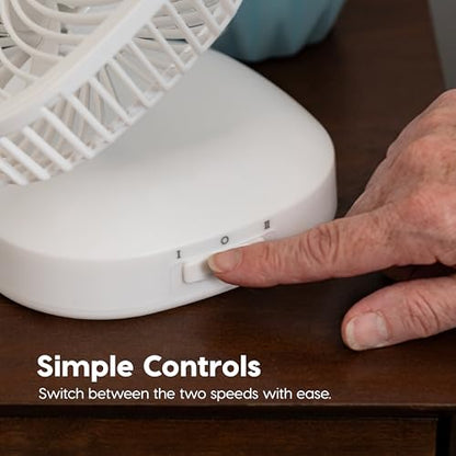 IRIS USA 5" Battery Operated Small Fan, 2 Speeds, D-Battery Powered, Compact Foldable Personal Fan, Portable Travel Mini Desk Fan, Home Office Bedside Picnic Camping Outdoor Use - color: White - Battery, style: Foldable