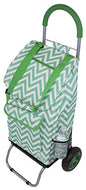 dbest products Trolley Dolly Shopping Grocery Foldable Cart Storage Mom, Green Chevron - color: Green Chevron, style: Cart