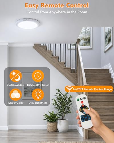 Rechargeable Ceiling Light 6 Pack, No Wiring Magnetic Motion Sensor Ceiling Light with Remote, Battery Operated LED Dimmable Ceiling Lights for Closet Shower Bathroom Hallway Pantry Shed Porch Stairs - size: 6 PACK