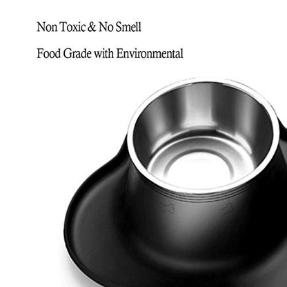 Dog Bowls Stainless Steel Dog Bowl with No Spill No Skid Silicone Mat, 24/48 oz Dog Food and Water Bowl Set Double Dog Feeder Bowl Dog Dish for Small Medium Large Sized Dogs Cats Puppy - size: Medium/24oz each