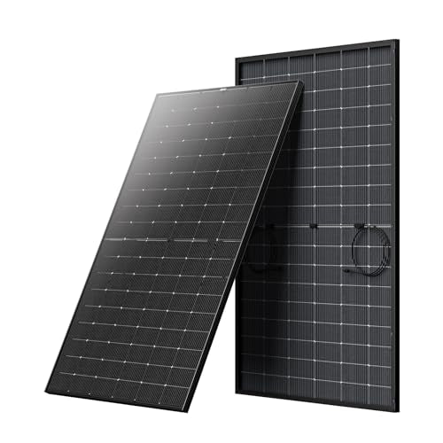 BougeRV Bifacial N-Type 400 Watts Solar Panel, 16BB 24V/12V 400W Solar Panel, for Boat Marine Form RV Camping Log Cabin Roof, Black Frame (1 Pack) - size: 400W 67.8"L x 1.4"W x 44.6"H