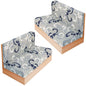 RV Dinette Cushion Covers Set of 2, Printed Camper Cushion Slipcovers, Washable Anti Slip Stretch Fabric (Gray Leaves) - color: Grey White, size: 2 Bench Cover & 2 Backrest Cover