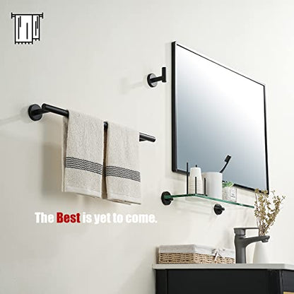JQK Black Towel Bar, 20.5 Inch 304 Stainless Steel Thicken 0.8mm Towel Rack Bathroom, Towel Holder Matte Black Wall Mount, Useable Length 18 Inch, TB110L18-PB - color: Black, size: 20.5 Inch