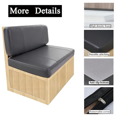 RV Dinette Cushions Replacement with Momery Foam Camper Seat Couch Cushion Travel Trailer Bed (Black, 44″) - size: 44″