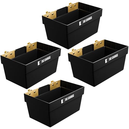 DC Cargo Mall Medium E Track Storage Bin (4 Pack) – Heavy-Duty E Track Basket Organizer – Compact E Track Accessories for Enclosed Trailers - color: Black, size: Medium