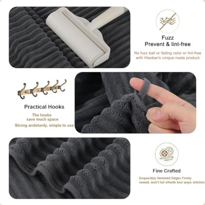 3-Piece Hand Bath Towels 14 X 29.6 Inchs, Quick-Dry Microfiber Washcloths with Hanging Loop, Soft & Absorbent Face Towels for Bathroom Kitchen Gym Travel - color: 1darkgrey-1lightgrey-1orange