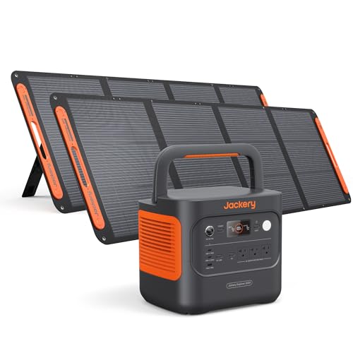 Jackery Explorer 2000 v2 Portable Power Station with 2x200W Solar Panels, 2042Wh LiFePo4 Battery, 2200W Solar Generator, 20ms UPS, USB-C PD 100W Fast Charging for Power Outages, Emergencies, Camping - style: Explorer 2000 v2+200Wx2