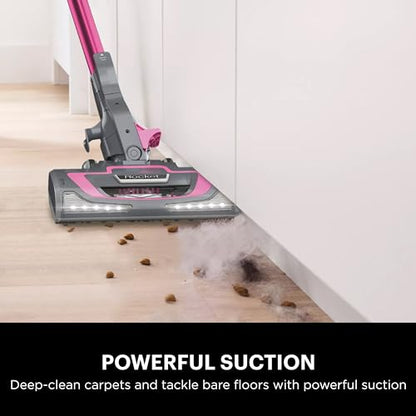 Shark HV371 Rocket Pro DLX Corded Stick, Removable Hand Vacuum, Advanced Swivel Steering, XL Cup, Crevice Tool, Upholstery Tool & Anti-Allergen Dust Brush, Fuchsia, Capacity - color: Fuchsia
