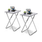 Garden 4 You TV Tray Table, Folding Dinner Tray With No Assembly Required, Sturdy Foldable Snack Eating Table for Living Room, 2PCS (White Marble) - color: White Marble, size: 2pcs