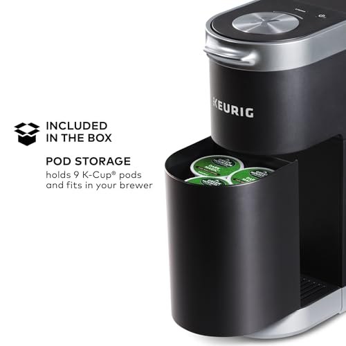Keurig K-Mini Plus Single Serve K-Cup Pod Coffee Maker, with 6 to 12oz Brew Size, Stores up to 9 K-Cup Pods, Travel Mug Friendly, Matte Black - color: Matte Black