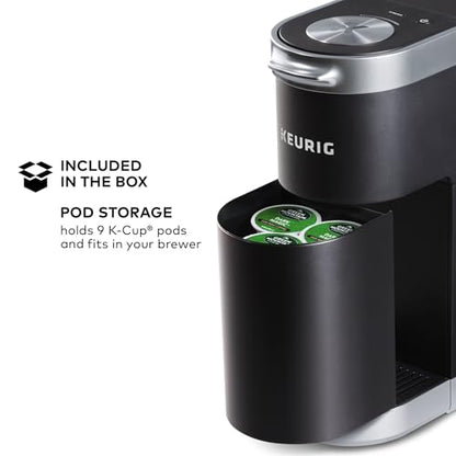 Keurig K-Mini Plus Single Serve K-Cup Pod Coffee Maker, with 6 to 12oz Brew Size, Stores up to 9 K-Cup Pods, Travel Mug Friendly, Matte Black - color: Matte Black