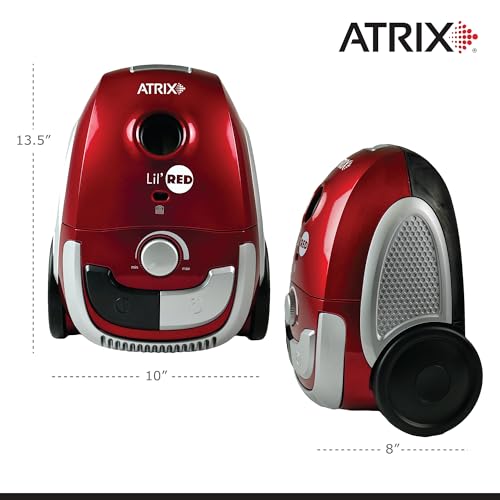 AHSC-1 Atrix Lil Red Canister Vacuum Portable Canister vacuum w/ 2 Quart HEPA Filter & Variable Speed Motor - style: Lil' Red