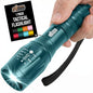 GORILLA GRIP Powerful LED Tactical Flashlight, 750 FT High Lumens 5 Adjustable Modes, Water Resistant, Ultra Bright Zoom Flashlights, Small Mini Flash Light, Camping, Night Dog Walking, Teal Blue - color: Teal Blue