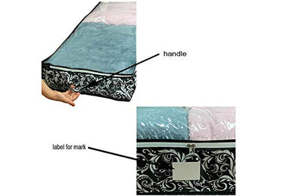 Under Bed Storage Bags, Organizer Storage Containers, 39.4 Lx11.7 Wx5.9 H Inches, Washable Strong with Transparent PVC Window