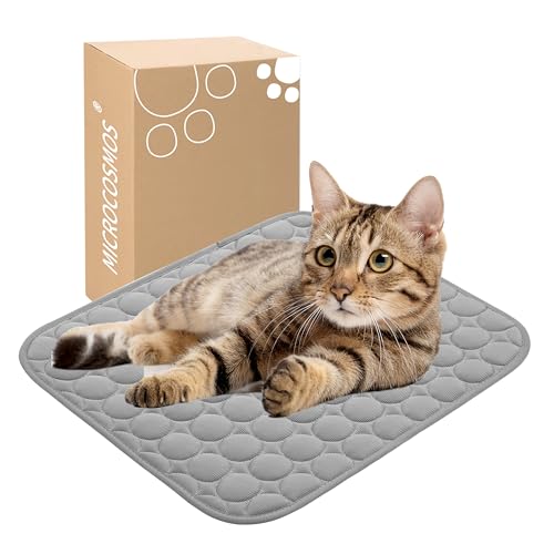 MICROCOSMOS Summer Cooling Mat & Sleeping Pad- Water Absorption Top, Materials Safe, Easy Carry, EZ Clean. Keep Cooling for Pets, Kids and Adults.(Dark Grey, 19" x 15") - color: Dark Grey, size: 19" x 15"