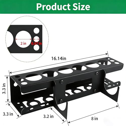 Wall-Mounted Caulking Gun Holder,6-Hole Caulk Gun & Tube Rack,Sealant Organizer with Horizontal Base,Work Truck Van Storage Organizer,Holds Caulk Gun, Sealant Tubes & Nozzles (16.54x4.33x4.33 Inches)