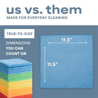 S&T INC. 200 Pack Microfiber Cleaning Cloth, Bulk Towels for Home, Reusable Microfiber Towels for Cars, Cleaning Rags, Assorted, 11.5 Inches x 11.5 Inches, 200 Count - size: 200 Pack