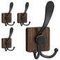 VIS'V Coat Hooks Wall Mount, Wooden Coat Hanger Hooks for Entryway Doorway, Brown, 4 Pcs - color: Brown