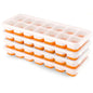 Ice Cube Trays 4 Pack, Airabc Silicone Ice Cube Trays with Removable Lid, Easy-Release Flexible 14-cube Ice Trays, LFGB Certified and BPA Free, Stackable Ice Trays with Covers for Cocktail, Freezer - color: Orange