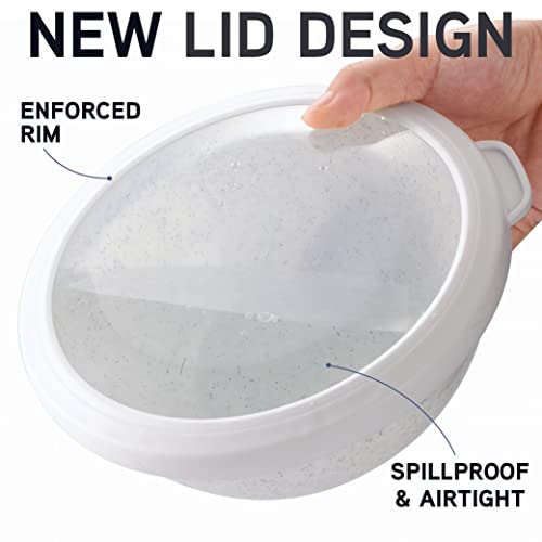 COOK WITH COLOR Mixing Bowls with TPR Lids - 12 Piece Plastic Nesting Bowls Set includes 6 Prep Bowls and 6 Lids, Microwave Safe Mixing Bowl Set (Black and White) - color: Black and White TPR Lids
