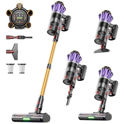 Cordless Vacuum Cleaner, 650W 55Kpa 70Mins Cordless Stick Vacuum with Hurricane Mode, 1.8L Cup, Anti-Tangle Vacuum Cordless, Self-Standing Vacuum Cleaners for Home Pet Hair Carpets