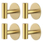Gold Stainless Steel Wall Hooks, Heavy Duty Self-Adhesive Hooks for Coats, Towels, Robes, Hats, Aprons – No Drill Bathroom, Kitchen, Hotel (4 Pack) - color: Gold, size: Adhesive "T" Shape- 4 Pack