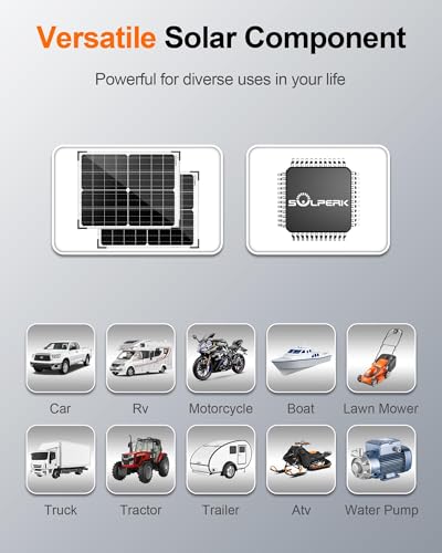SOLPERK 12V 50W Solar Panel Kit, 2pcs 25W Solar Battery Maintainer+Waterproof 8A Controller+Adjustable Mount Bracket for Boat RV Car Motorcycle Marine Automotive - size: 50W