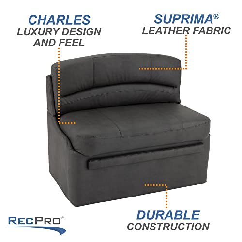 RecPro 36" RV Dinette Booth Set with Table and Leg | Two Dinette Booths (Gunmetal, Granite Chocolate) - color: Granite Chocolate, size: Gunmetal