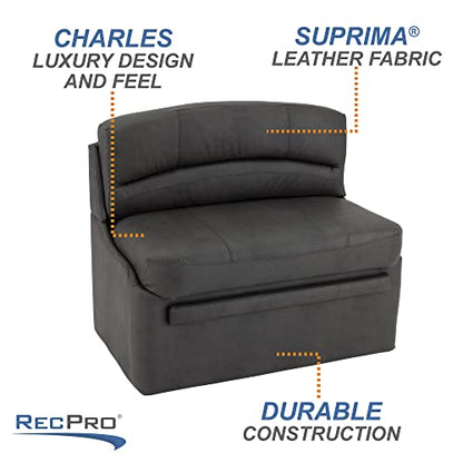 RecPro 36" RV Dinette Booth Set with Table and Leg | Two Dinette Booths (Gunmetal, Granite Chocolate) - color: Granite Chocolate, size: Gunmetal