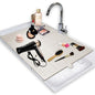 BRIAN & DANY Makeup Mat for Sink, Bathroom Sink Cover for Counter Space, Foldable Silicone Sink Mat Organizer Countertop RV Space Saver, Beige, 19.3" x 15.5" - color: Beige